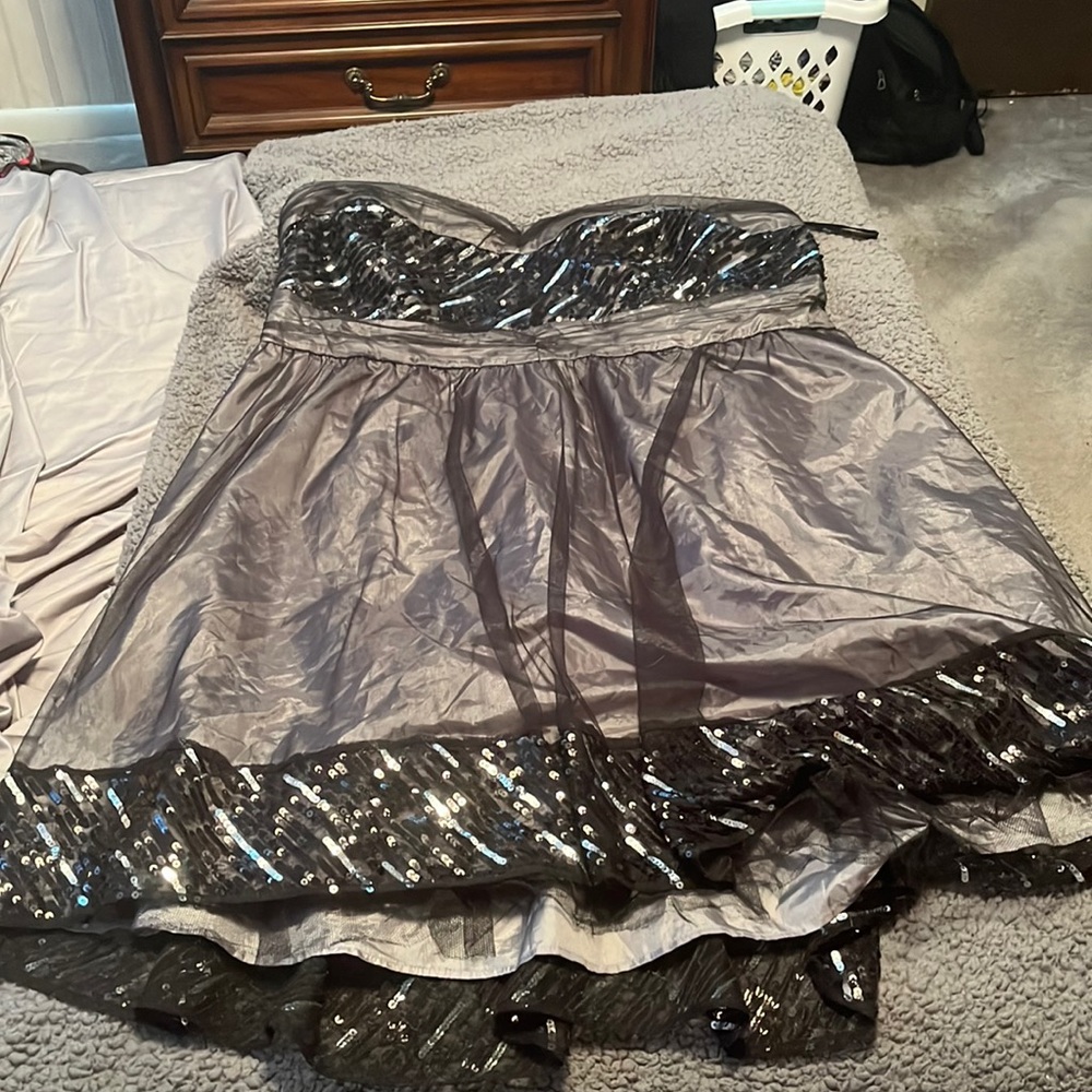 Torrid size 26 party dress black and silver sequins